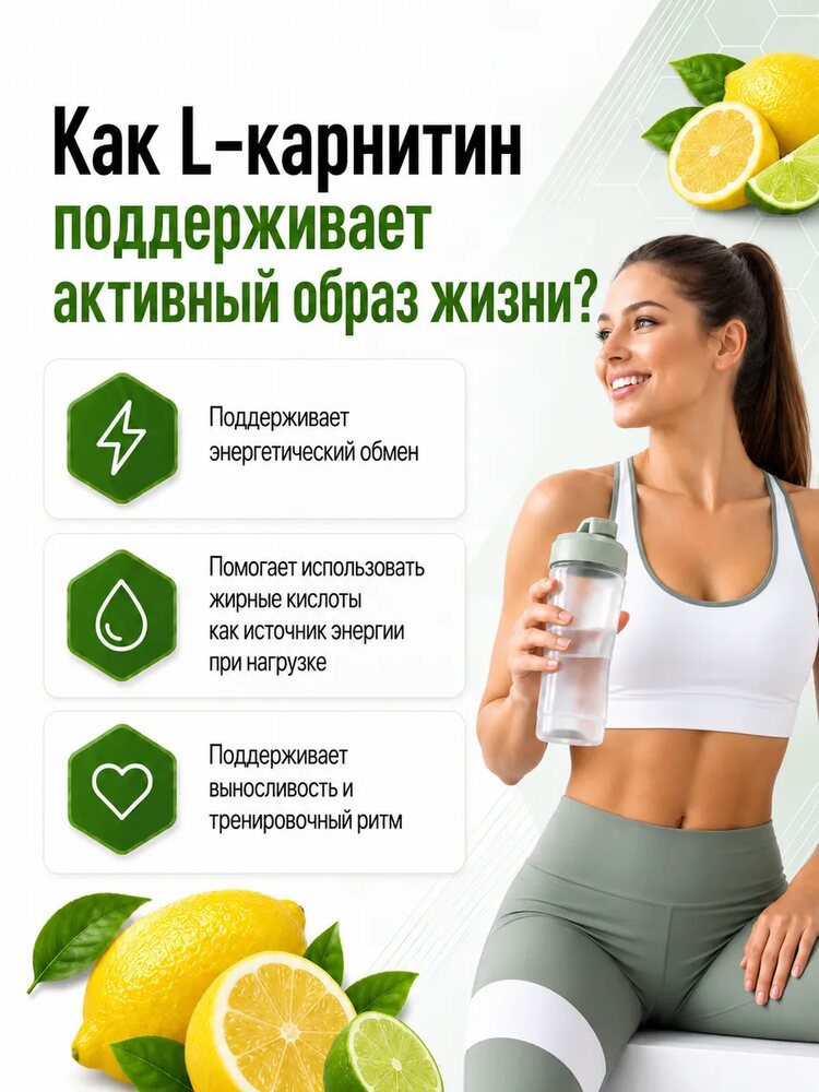 L-карнитин жидкий, лимон, 400 мл, Лимон
