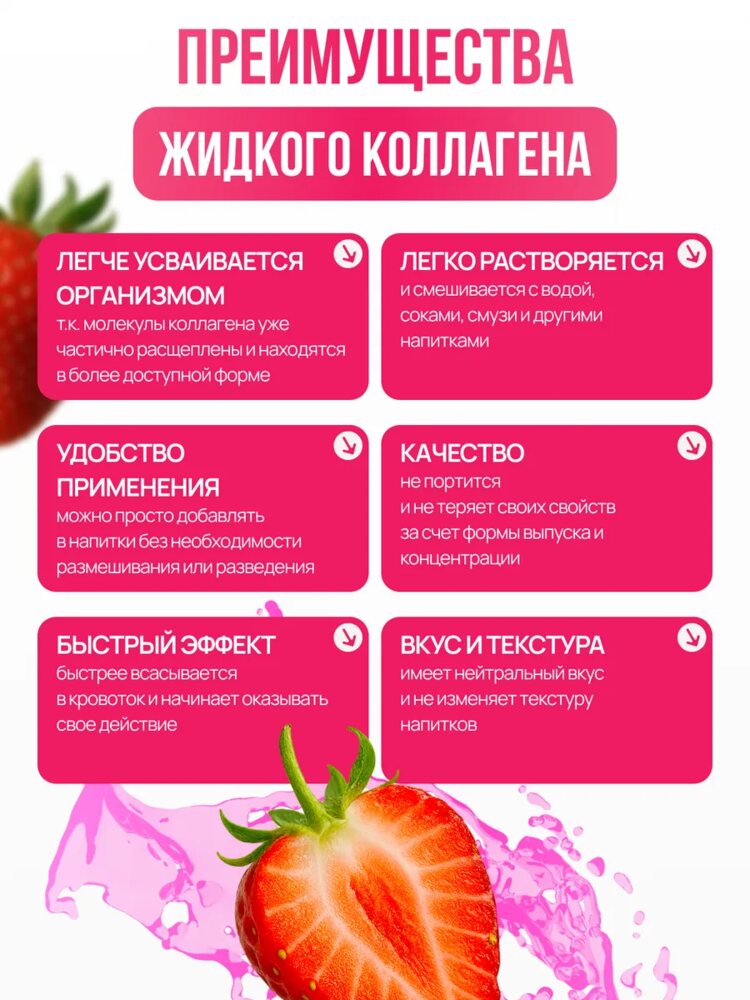 Коллаген комплекс с гиалуроновой кислотой, клубника, клубника