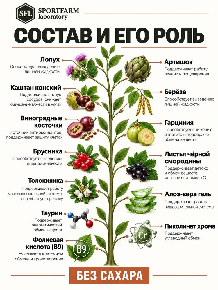 Дренажный напиток от отеков концентрированный со вкусом шиповника, шиповник