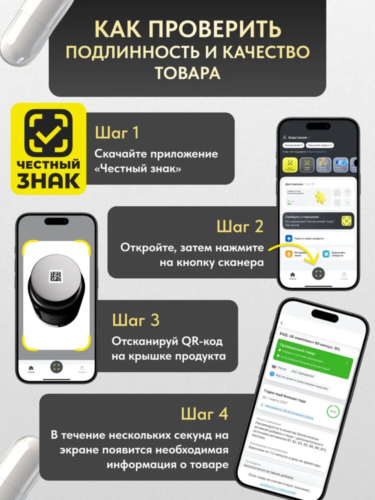 Витамины группы В комплекс, 60 штук