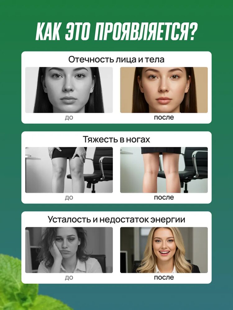 Дренажный напиток от отечности, лимфодренажный детокс, мята, мята