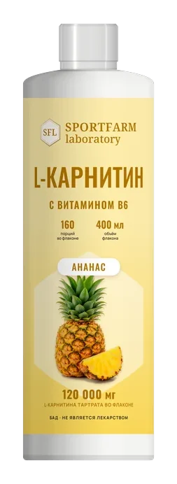 L-карнитин жидкий, ананас, 400 мл
