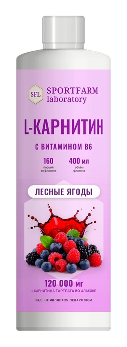 L-карнитин жидкий, лесные ягоды, 400 мл